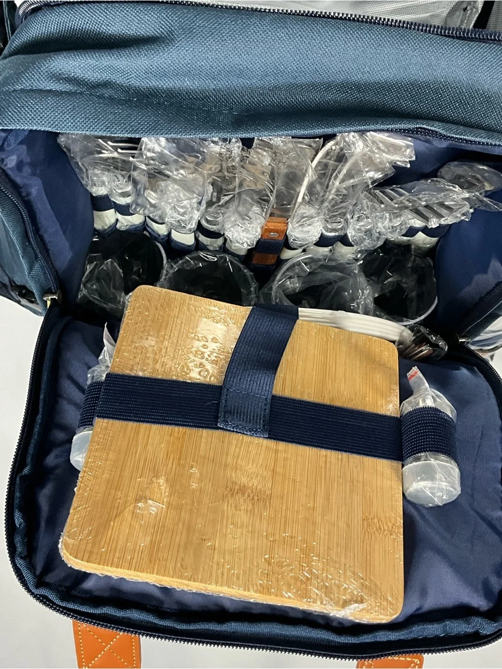 Travel Backpack with Brown Trim